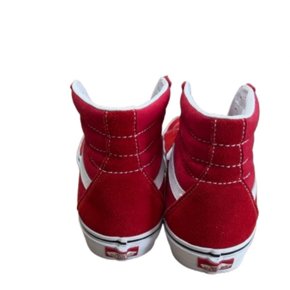 Vans Sk8-Hi Women's 10 Sneakers Mens 8.5 High Tops Red White Suede Skateboard SB - Picture 9 of 10